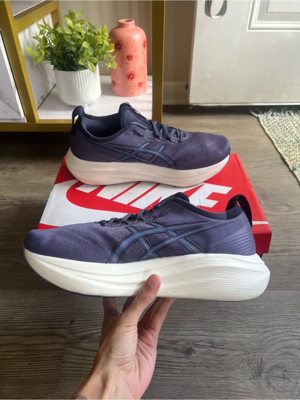 Asics Gel-Nimbus 27 Men’s Indigo Fog 1011B956 Wide - Picture 4 of 7